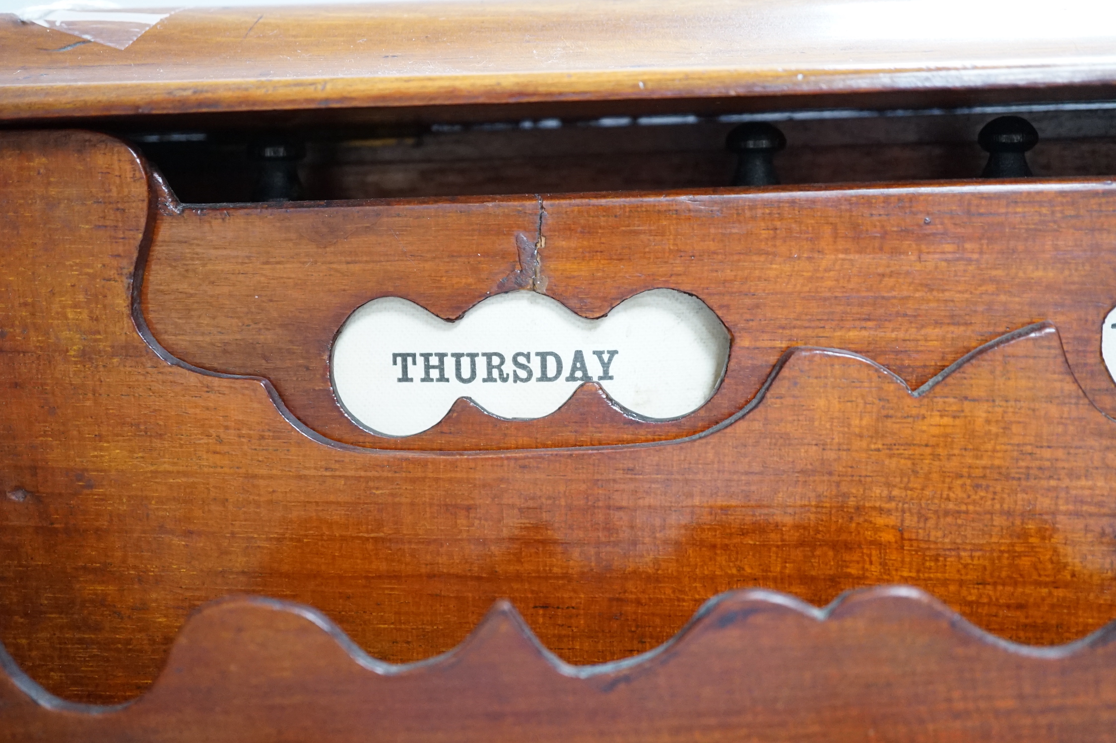 A Victorian mahogany stationery box, 41cm wide